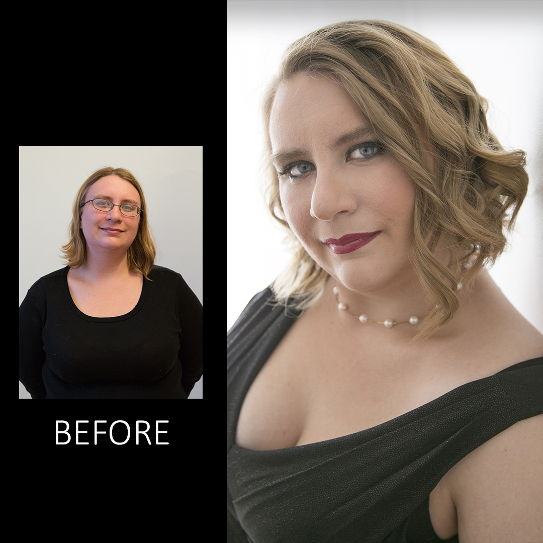 Glamour makeover before and after transformation by Janet Joyner Photography Teaneck NJ - client 1
